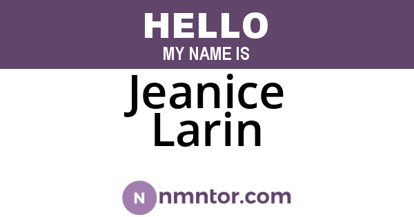 Jeanice Larin