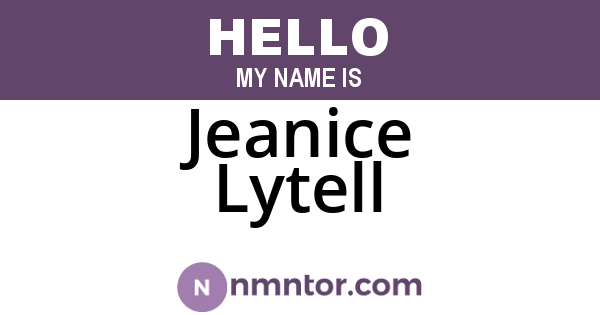 Jeanice Lytell