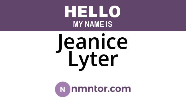 Jeanice Lyter