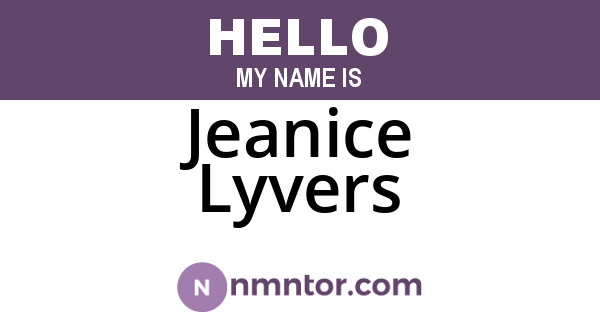 Jeanice Lyvers