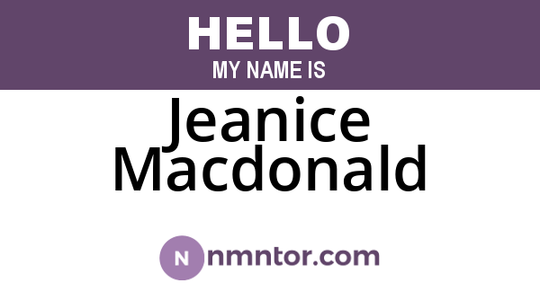 Jeanice Macdonald
