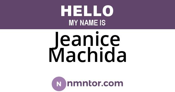 Jeanice Machida