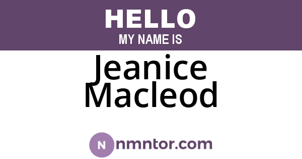 Jeanice Macleod