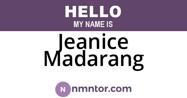 Jeanice Madarang