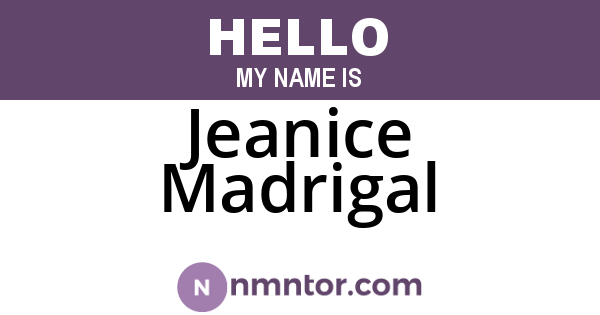 Jeanice Madrigal