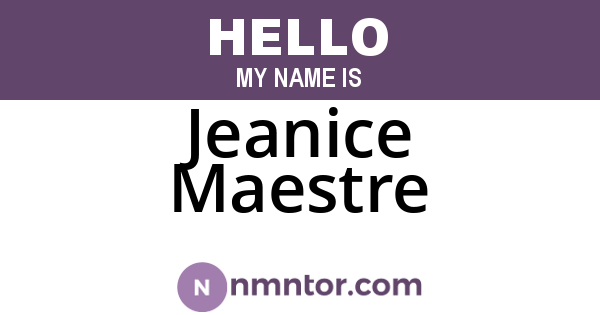 Jeanice Maestre