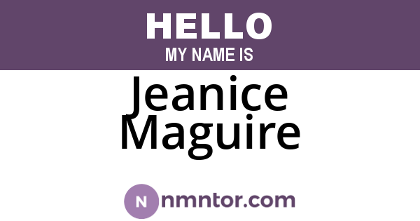 Jeanice Maguire