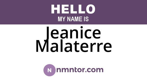 Jeanice Malaterre