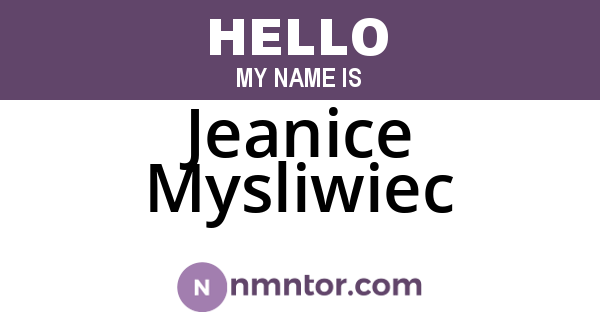 Jeanice Mysliwiec