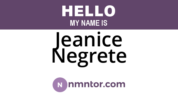 Jeanice Negrete