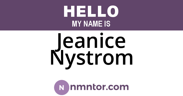 Jeanice Nystrom