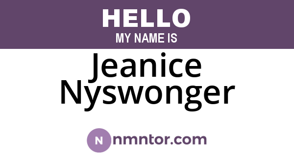 Jeanice Nyswonger
