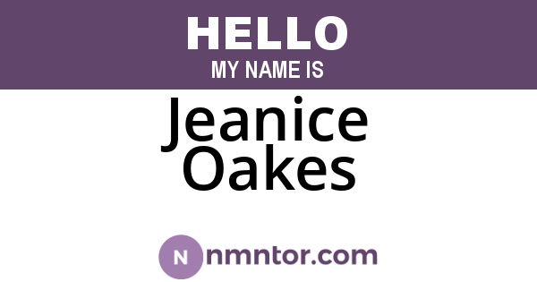 Jeanice Oakes