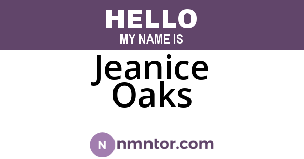 Jeanice Oaks