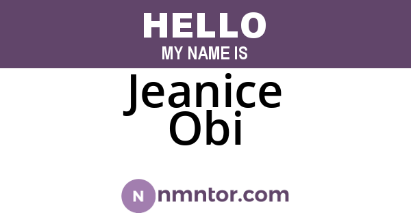 Jeanice Obi
