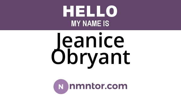 Jeanice Obryant