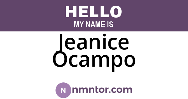 Jeanice Ocampo