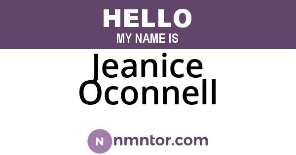 Jeanice Oconnell