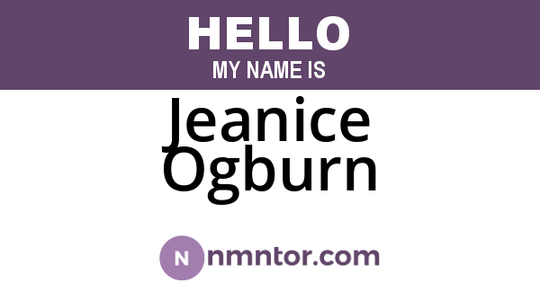 Jeanice Ogburn