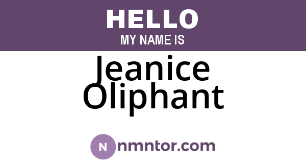 Jeanice Oliphant