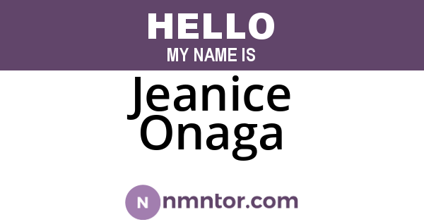 Jeanice Onaga