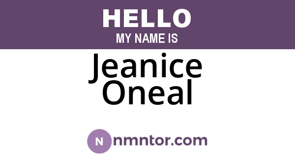 Jeanice Oneal