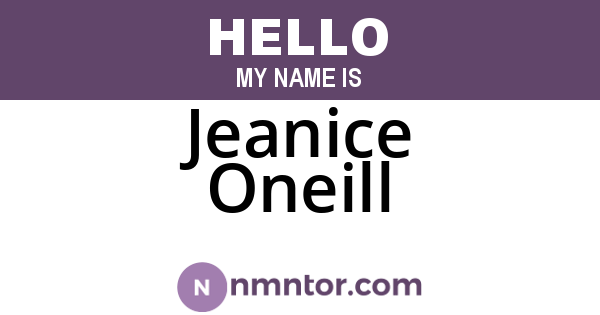 Jeanice Oneill
