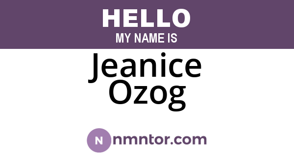 Jeanice Ozog