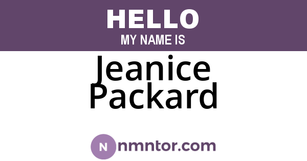 Jeanice Packard