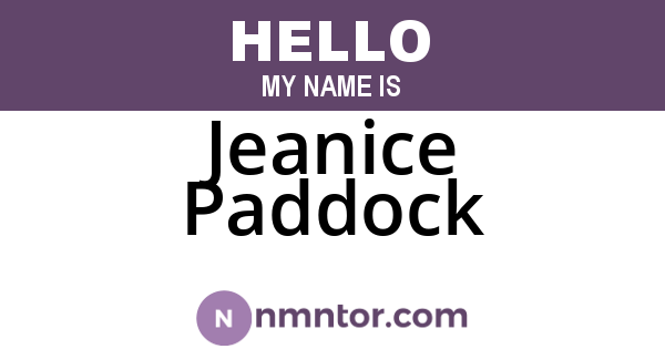 Jeanice Paddock
