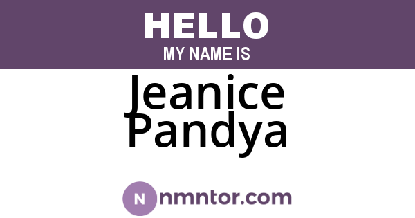 Jeanice Pandya