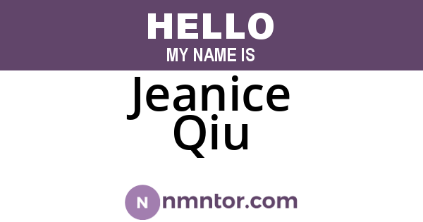 Jeanice Qiu