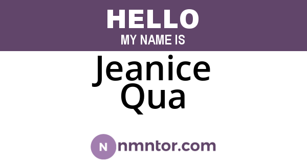 Jeanice Qua