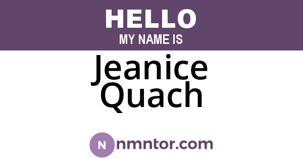 Jeanice Quach
