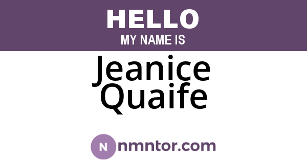 Jeanice Quaife