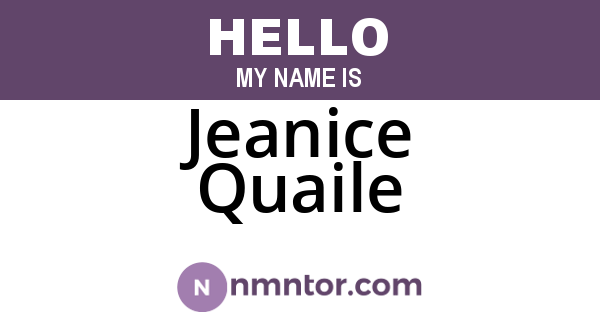 Jeanice Quaile