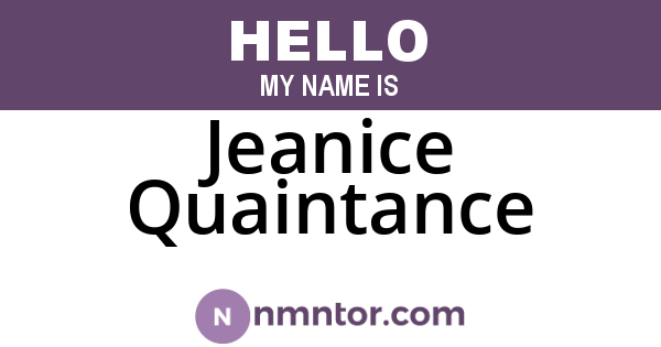 Jeanice Quaintance
