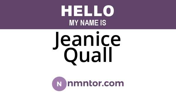 Jeanice Quall