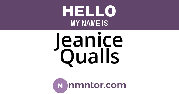 Jeanice Qualls