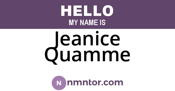 Jeanice Quamme