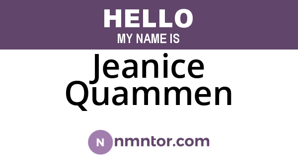 Jeanice Quammen