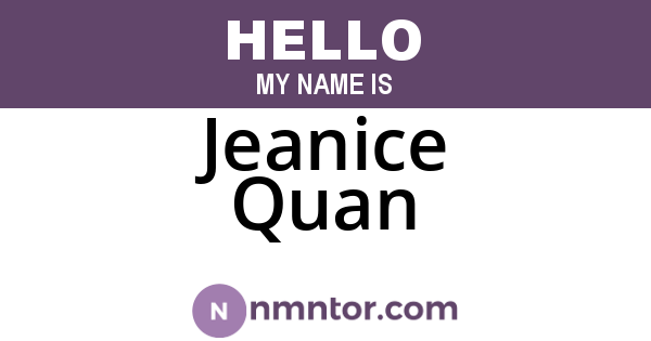 Jeanice Quan