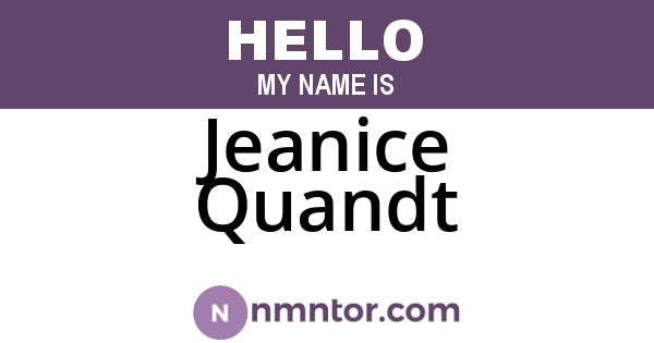 Jeanice Quandt