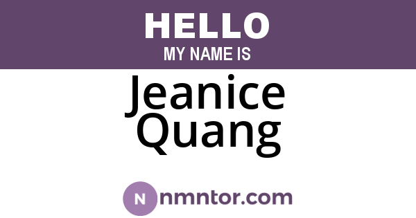 Jeanice Quang