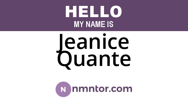 Jeanice Quante