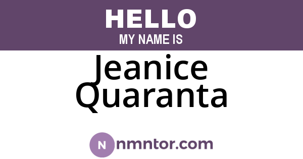 Jeanice Quaranta