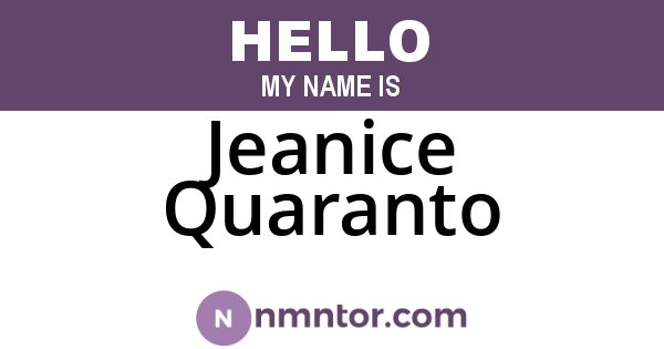 Jeanice Quaranto