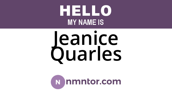 Jeanice Quarles