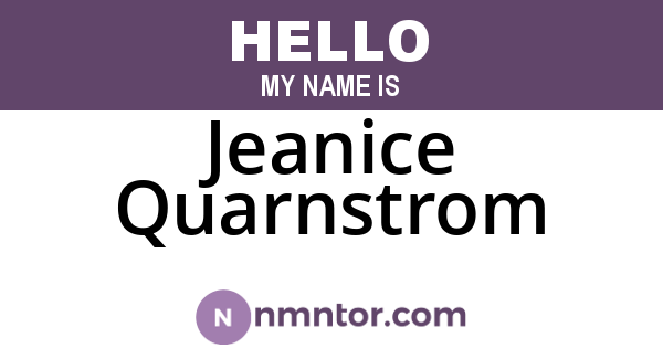 Jeanice Quarnstrom