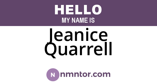 Jeanice Quarrell